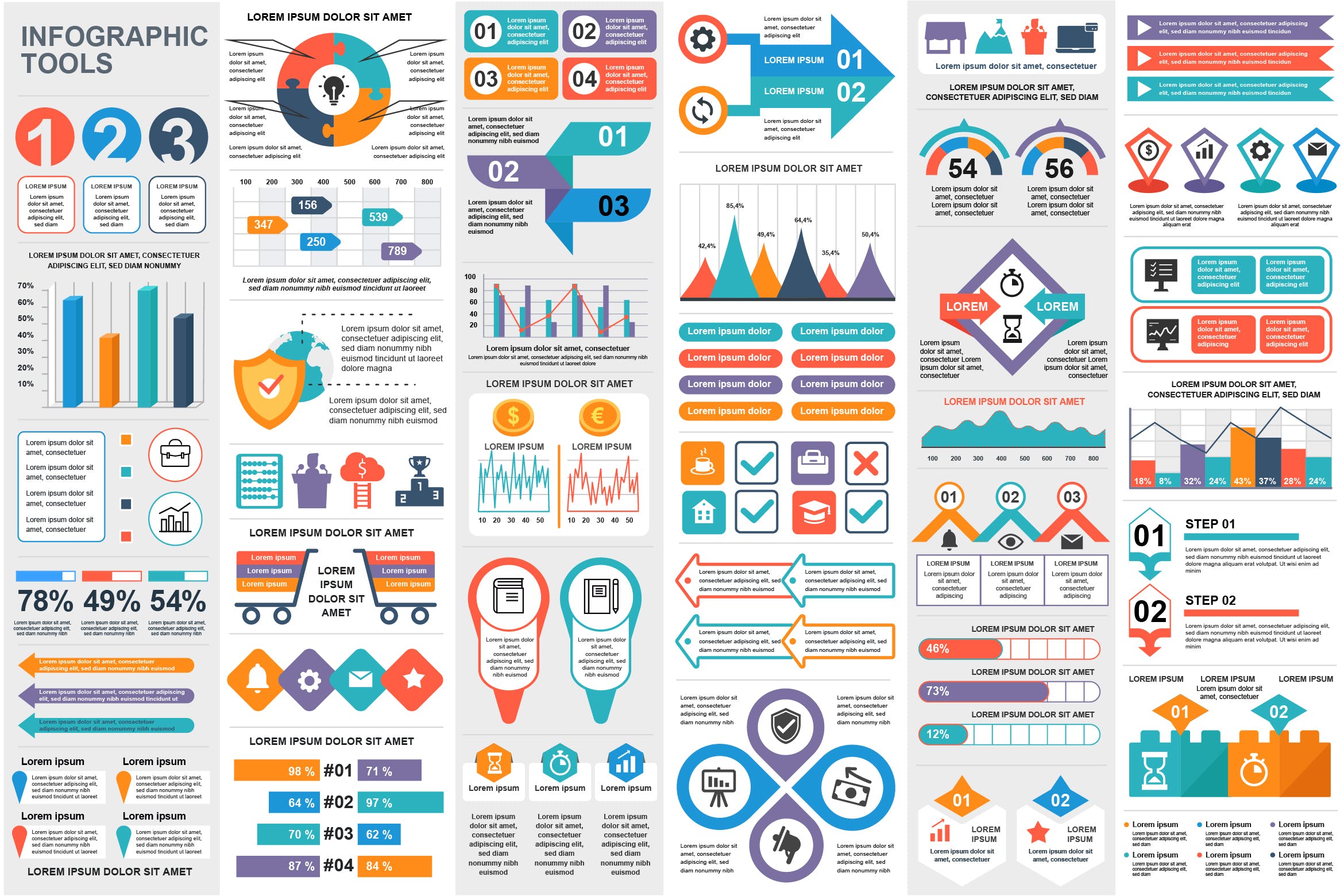 大数据分析可视化数据信息图表设计素材 infographics