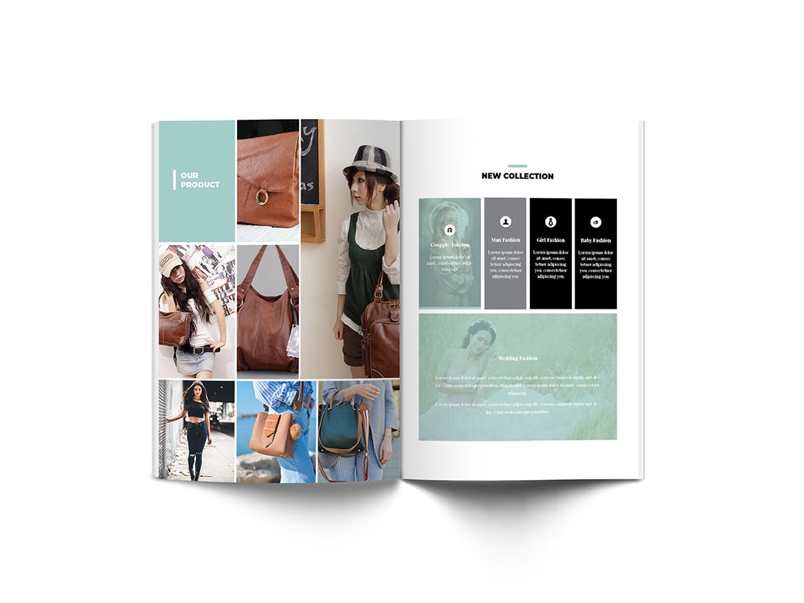杂志画册 时尚行业适用a4规格画册排版设计模板  时尚行业a4小册子