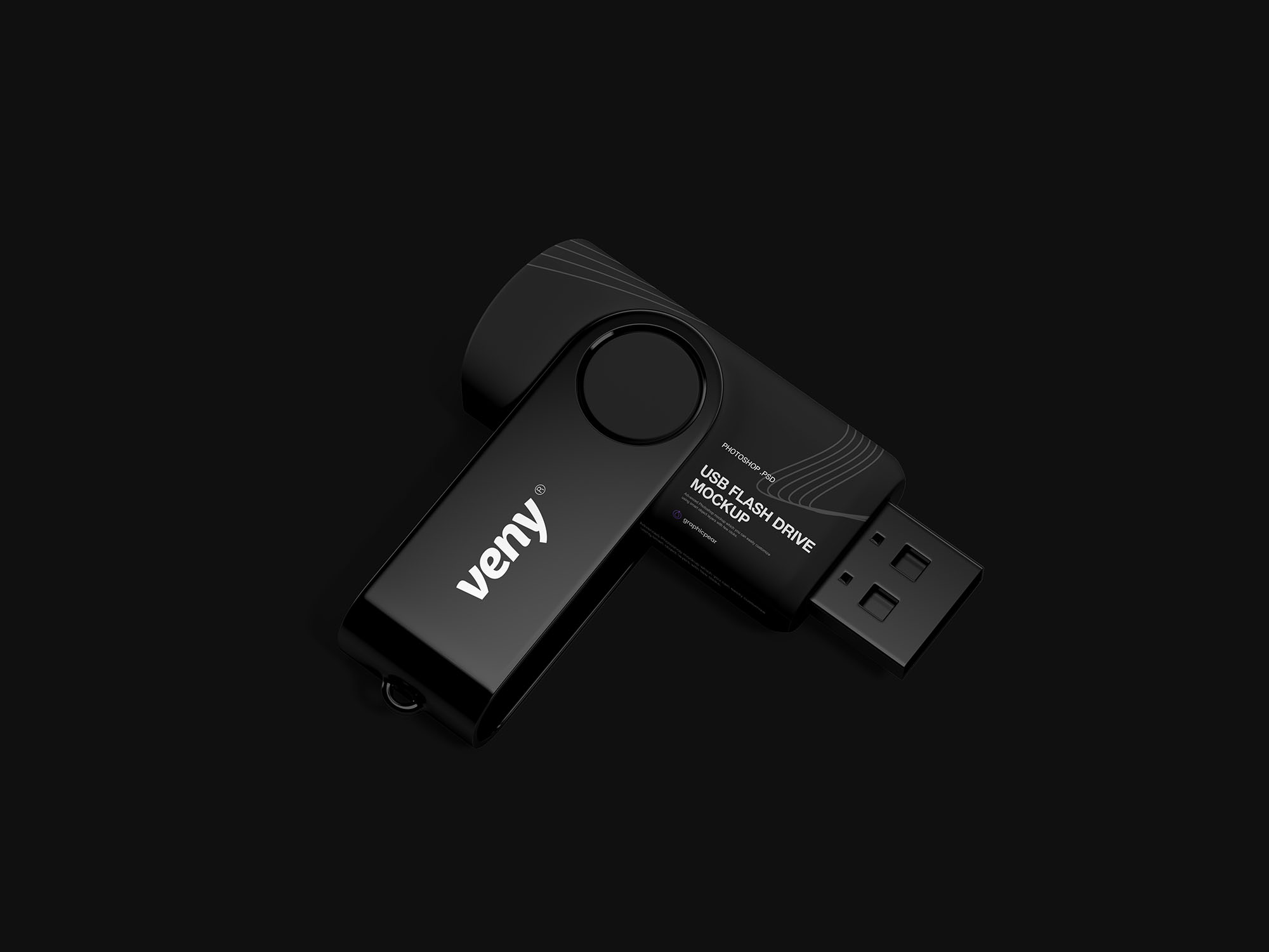 创意u盘设计效果演示样机 flash drive mockup