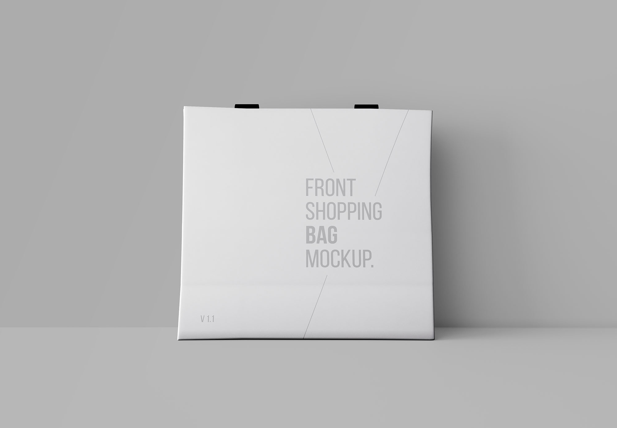 购物袋设计前视图样机模板 front shopping bag mockup