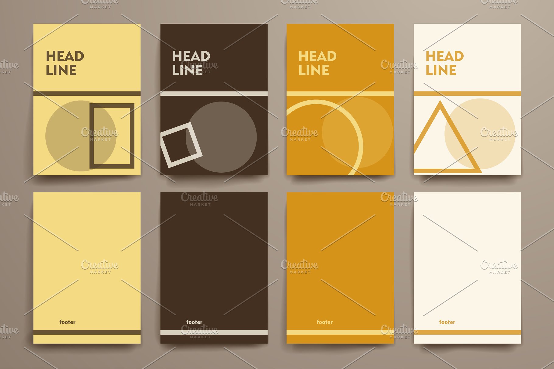 简约小册子传单设计模板 Set of Simple Brochures插图(7)
