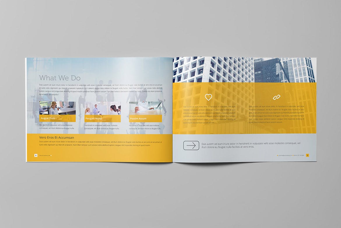 简约设计风格公司宣传画册版式设计模板 Clean Business Landscape Brochure插图(5)