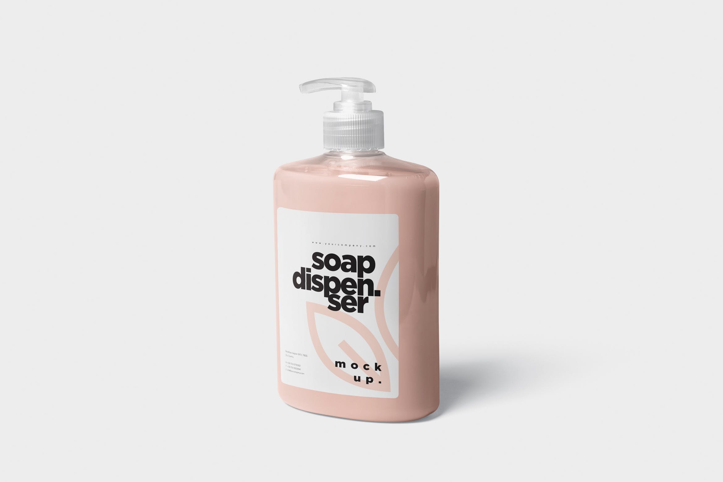洗发水/沐浴露按压式瓶子外观设计图样机模板 Soap Dispenser Mockup Rectangle Shape插图