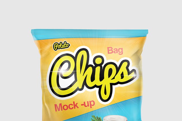 小吃/零食塑料包装外观设计样机 Snack Bag Mockup插图(1)