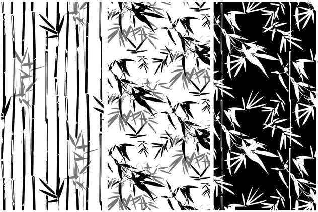 中国水墨风竹子无缝矢量图案 Bamboo Seamless Vector Patterns插图(4)
