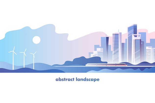 抽象城市发展景观概念插画v1 Abstract Urban Landscape插图(1)