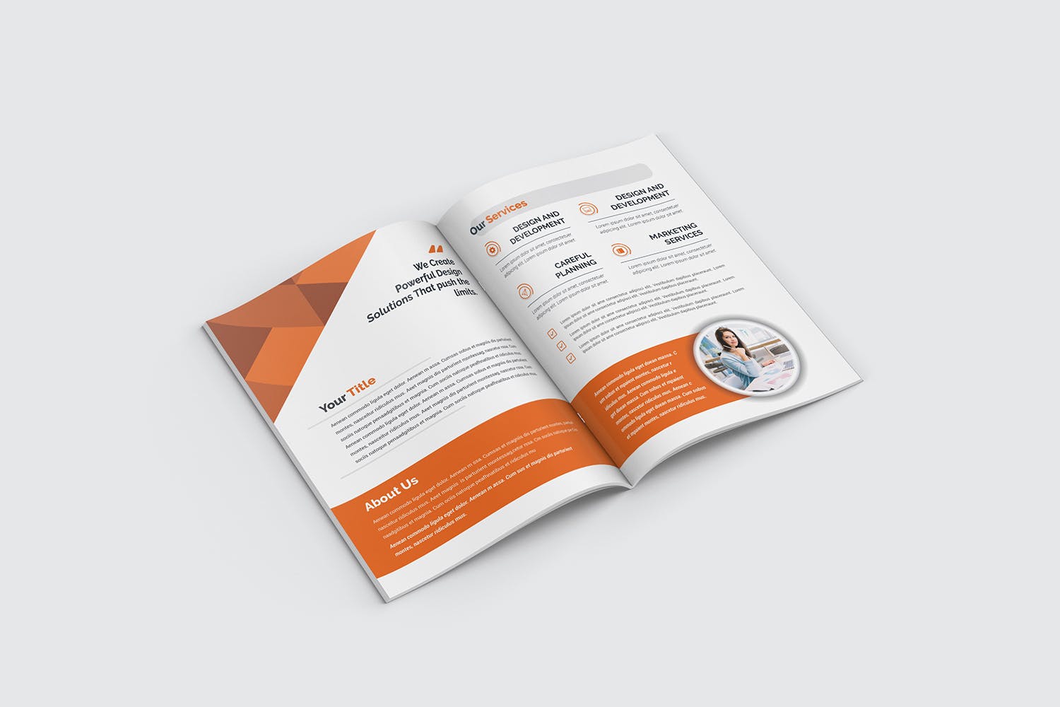 企业宣传折页设计EPS模板 Bifold Brochure插图8