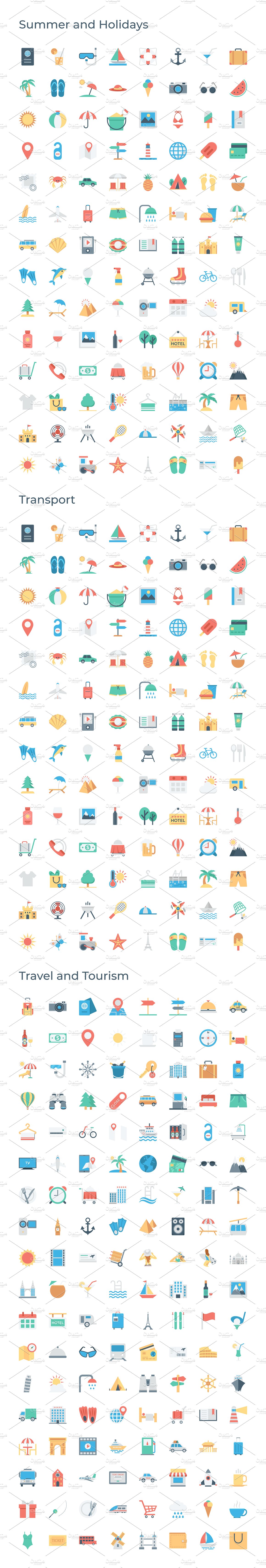 5158枚扁平风格图标量贩装 5158 Flat Icons Pack插图(16)