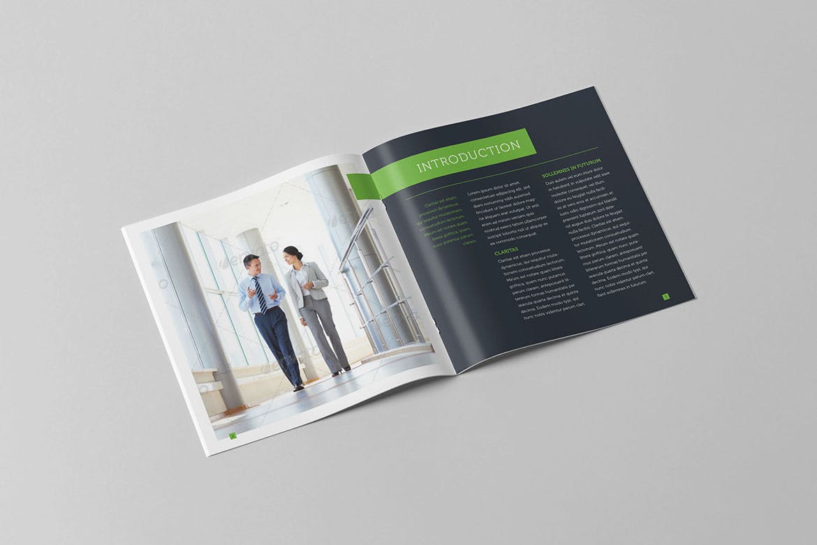 方形公司简介/业务介绍画册排版设计模板 Corporate Business Square Brochure插图(2)
