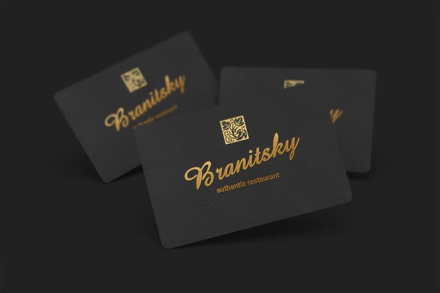 黑色贵宾VIP名片样机 85×55 Black Business Card Mockups插图(4)