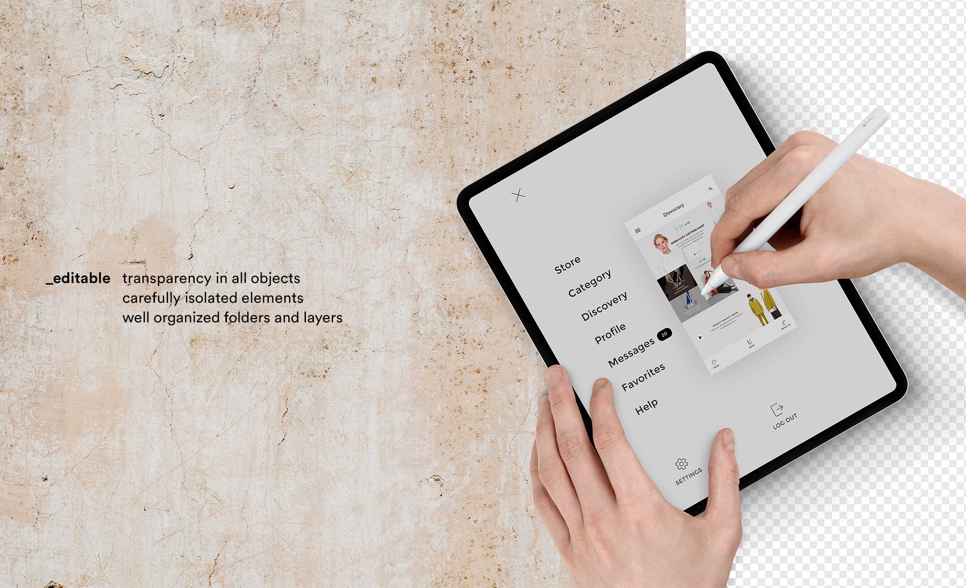 iPad平板电脑屏幕操作演示样机模板 iPad Website Mock-Up插图(3)