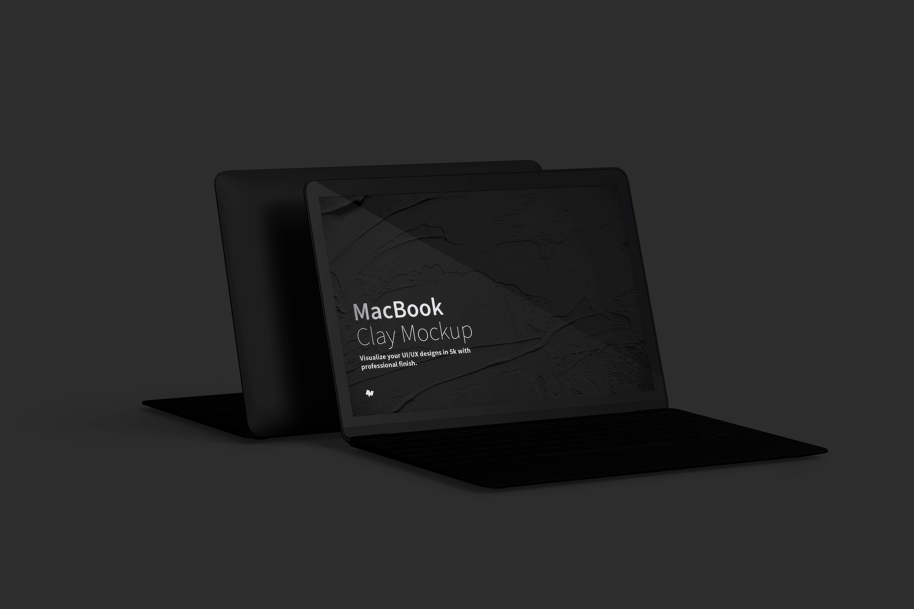 MacBook笔记本电脑屏幕预览图样机模板 Clay MacBook Mockup插图(4)