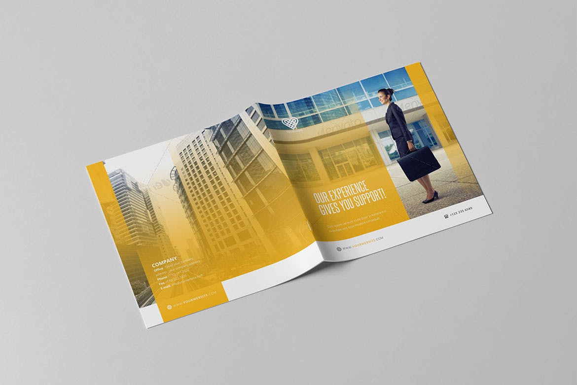 方形商务企业宣传画册设计模板 Square Business Brochure插图(10)