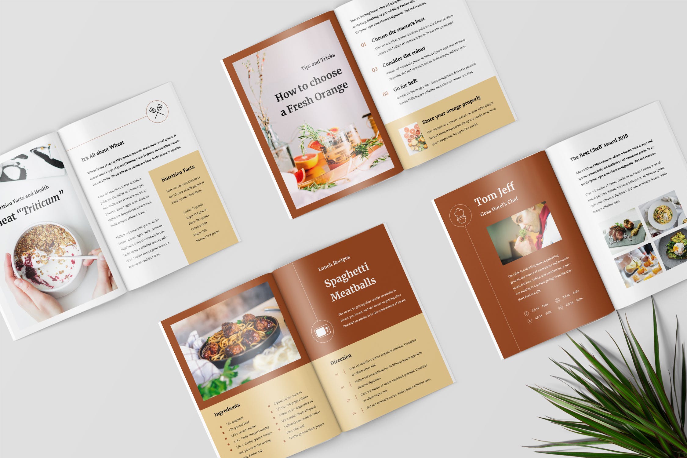 食谱美食主题杂志排版设计制作模板 Recipe Magazine Template插图1