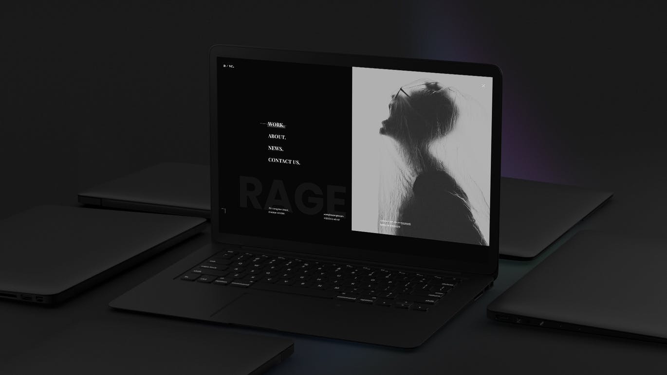 黑色超级笔记本屏幕预览样机模板 Black Laptop Mockup插图(10)