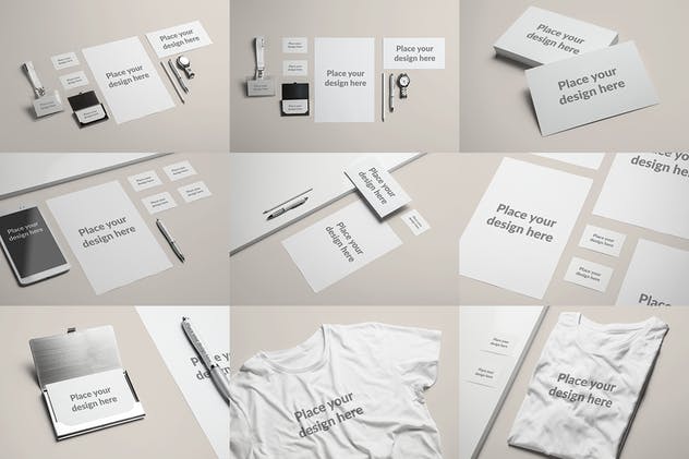 企业品牌办公文具等距样机模板 Branding / Identity Mock-up插图(10)