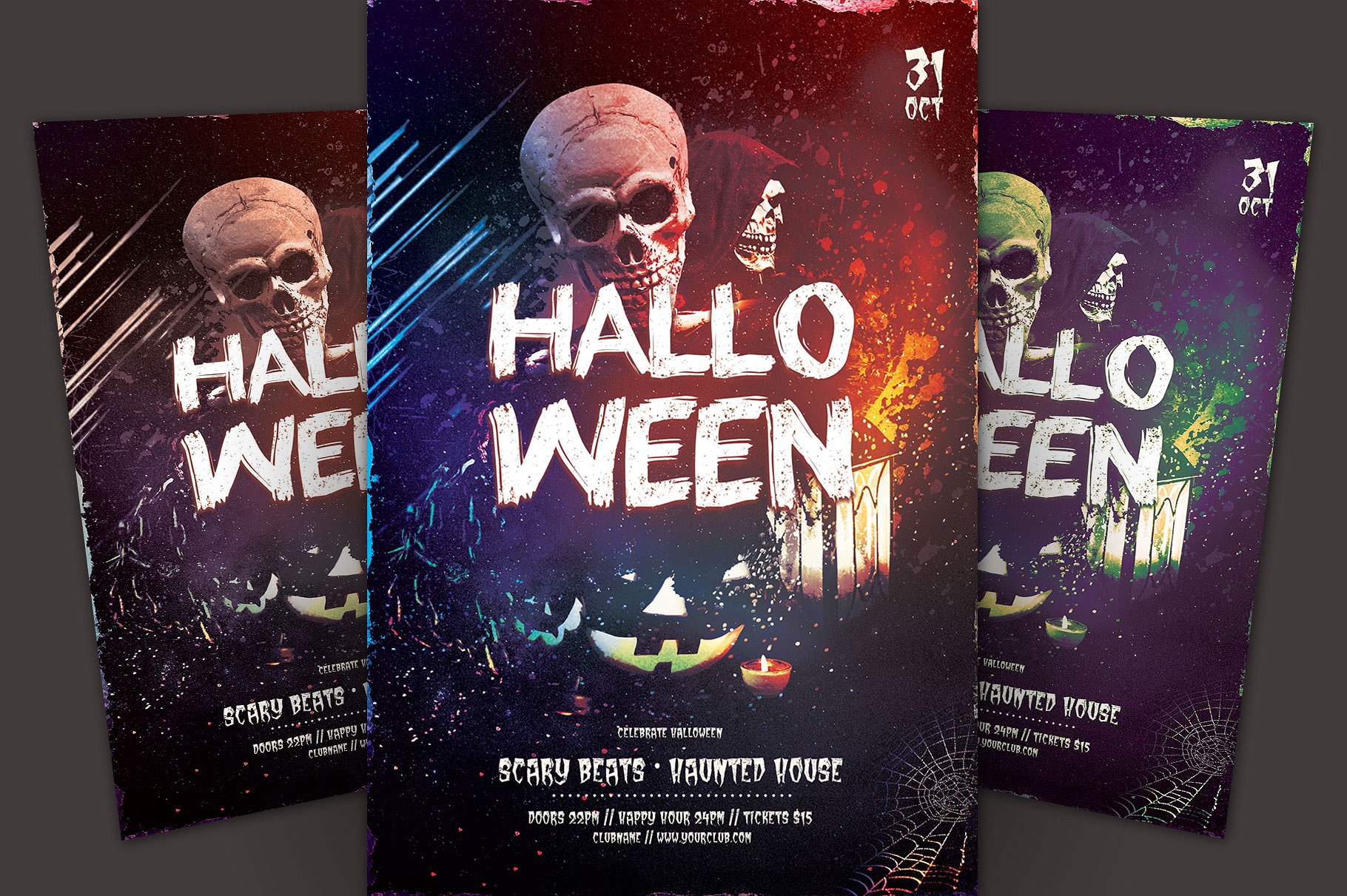 万圣节庆典活动传单模板 Halloween Flyer Template插图