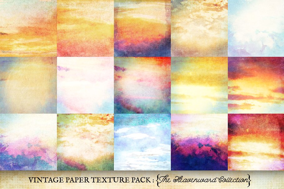复古风格纸张纹理合集 Vintage Paper Textures Heavenward插图2
