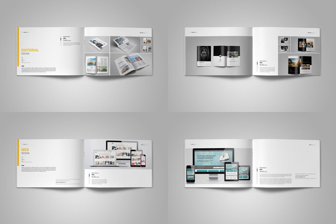 设计公司设计案例展示画册设计模板 Graphic Design Portfolio Template插图(10)
