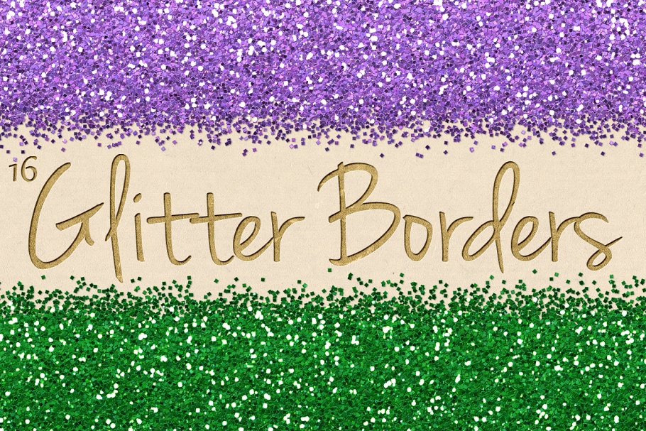 BingBing闪烁边界剪贴画 Digital Glitter Borders Clipart Pack插图(3)