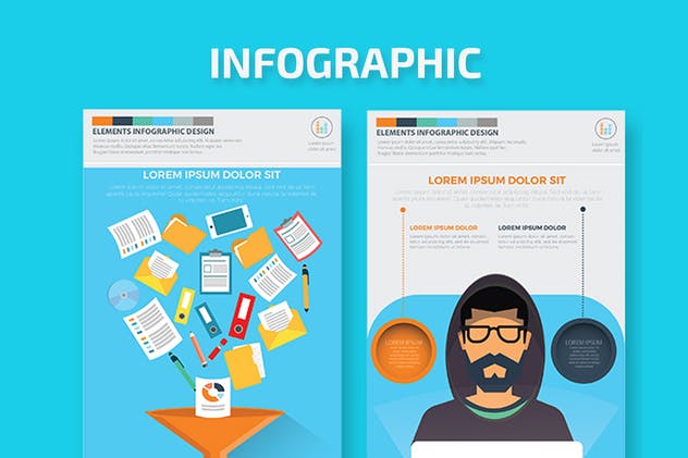 大数据&数据库服务器信息图表元素设计模板 Big Data Part4 Infographics Design插图4