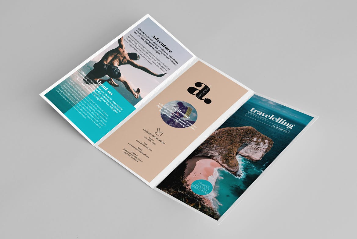 三折页旅游景点介绍宣传单设计模板 Trifold Brochure插图2