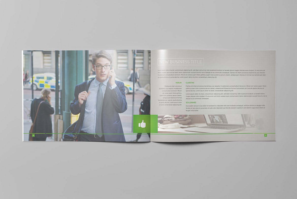 横版公司/企业画册设计设计模板 LIght Business Landscape Brochure插图5