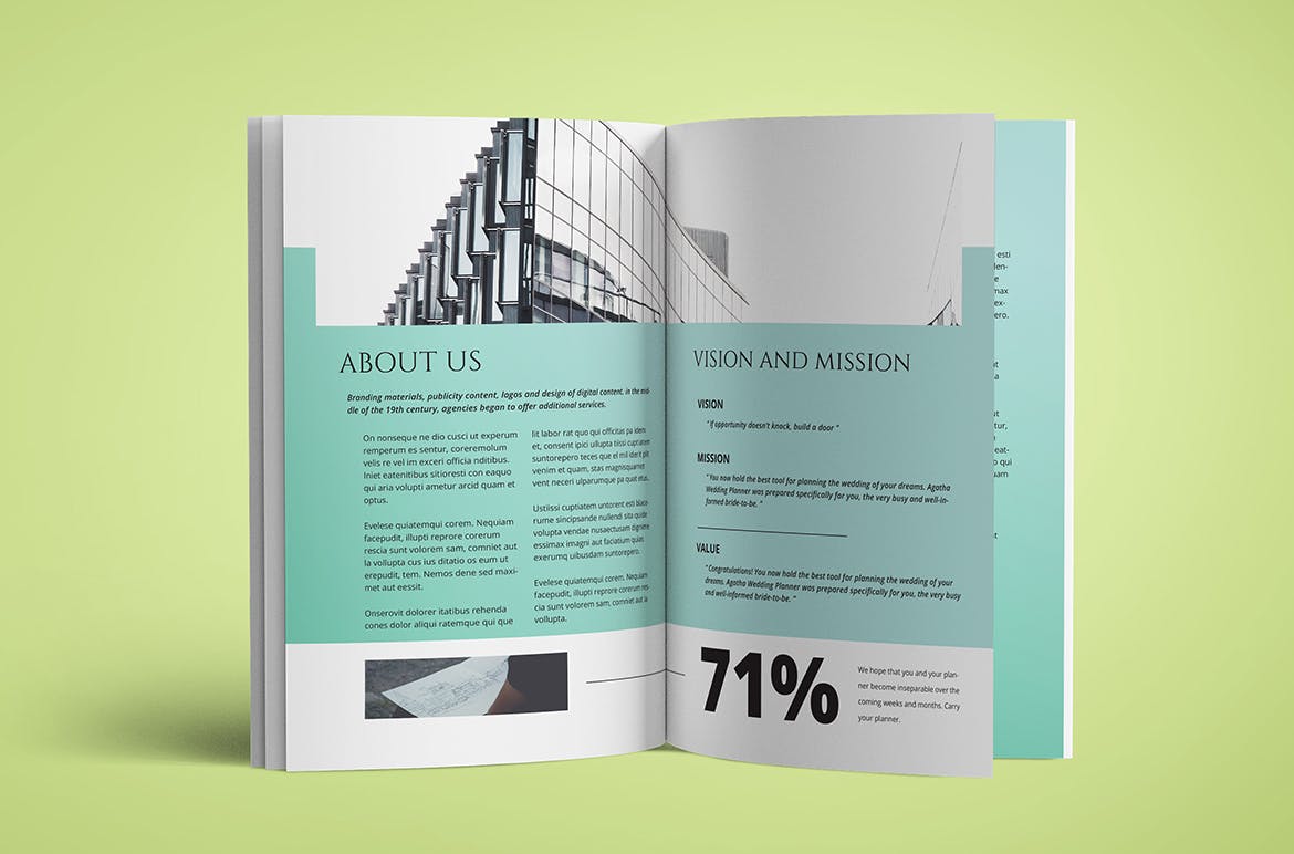 A4尺寸规格建筑公司适用的企业画册设计模板 Architecture A4 Proposal Brochure Template插图1