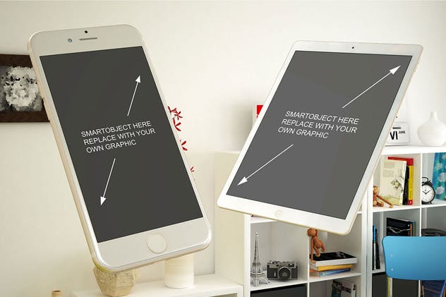 真实场景平板电脑设备演示样机 Tablet Mockup – 9 Poses插图(3)