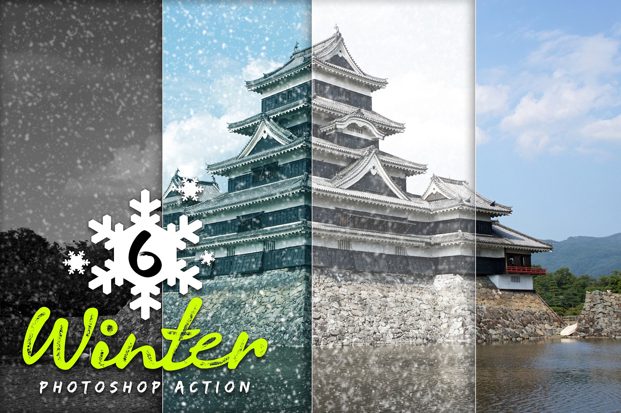 6款冬季雪花效果处理的PS动作 6 Winter Photoshop Action插图(6)