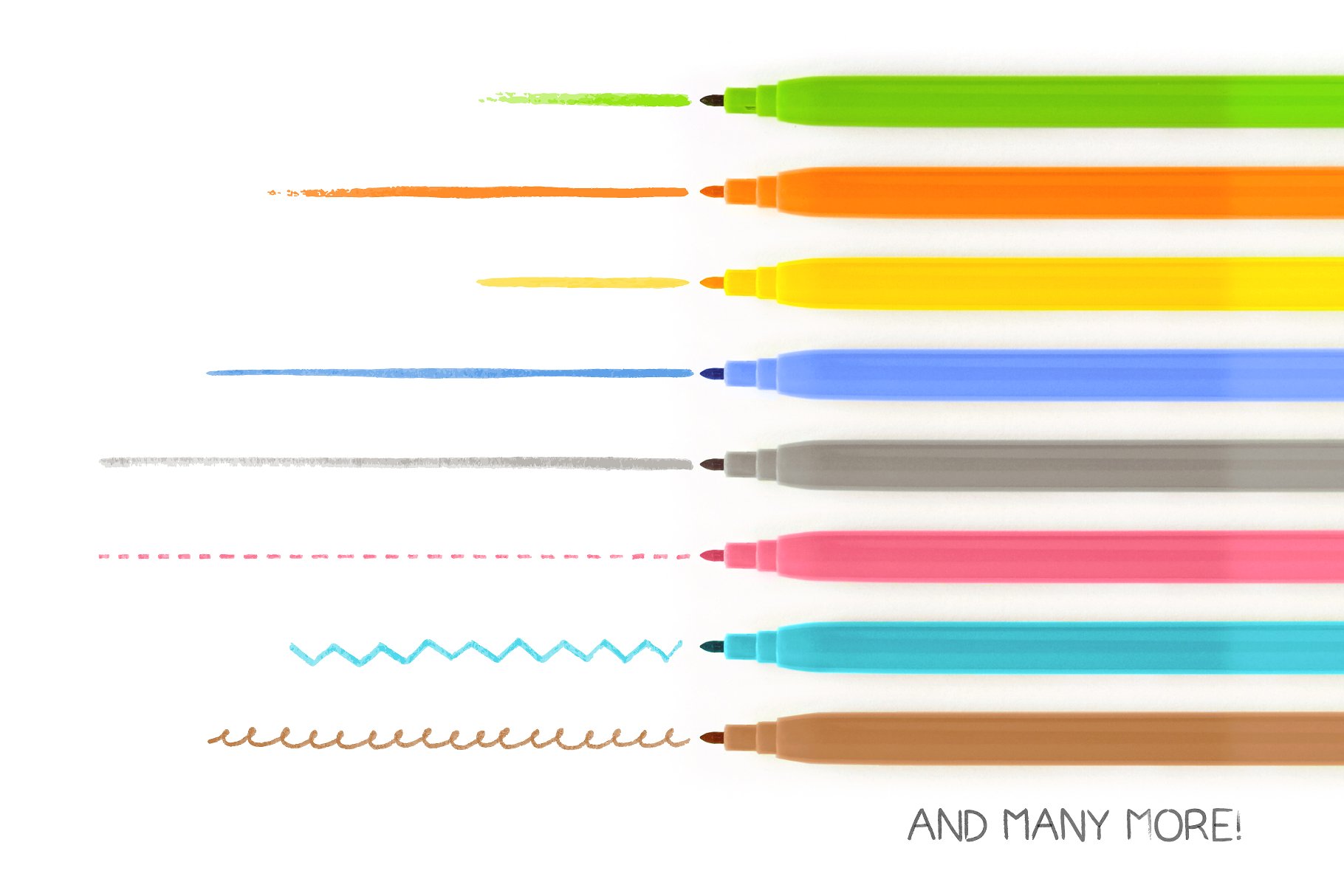 逼真栩栩如生毛毡笔AI笔刷 Realistic felt-tip pen AI brushes插图(2)