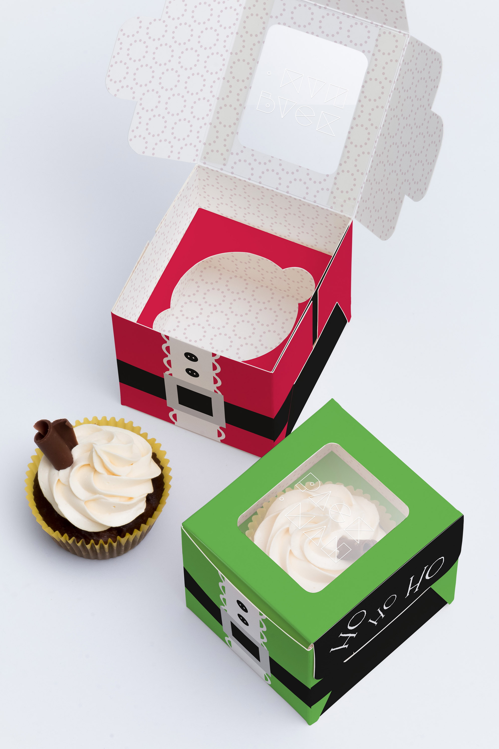 单只装纸杯蛋糕甜点包装盒设计效果图样机01 One Cupcake Box Mockup 01插图(1)