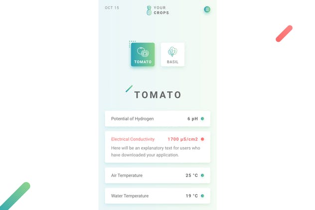 创意植物生长监测APP UI套件 Your Crops – Mobile App插图(1)