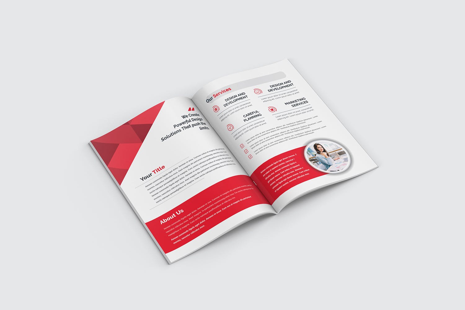 企业宣传折页设计EPS模板 Bifold Brochure插图6