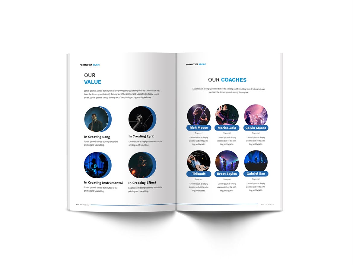 音乐主题A4规格画册/宣传册设计模板 Music A4 Brochure Template插图(12)
