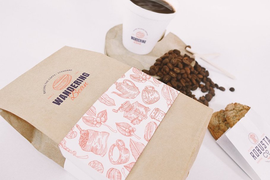 咖啡品牌专业Logo设计模板合集 Cafelicious – Coffee Branding Kit插图(8)