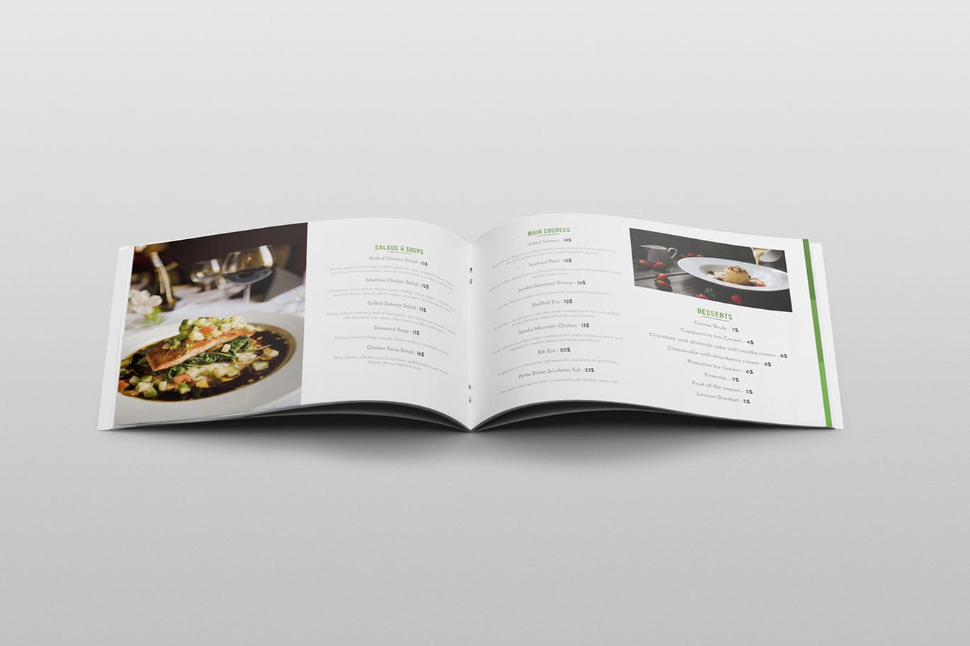 高档西餐厅宣传画册设计模板 Restaurant Brochure Template插图(8)