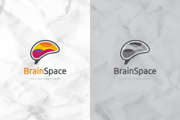 思维大脑教育企业Logo设计模板 Brain Space Logo Template插图2