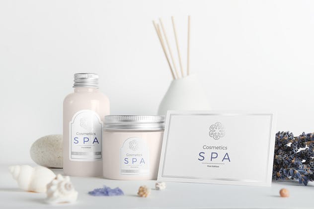 SPA高级品牌化妆品品牌包装外观样机v.1 SPA Cosmetics Mockup v.1插图(6)