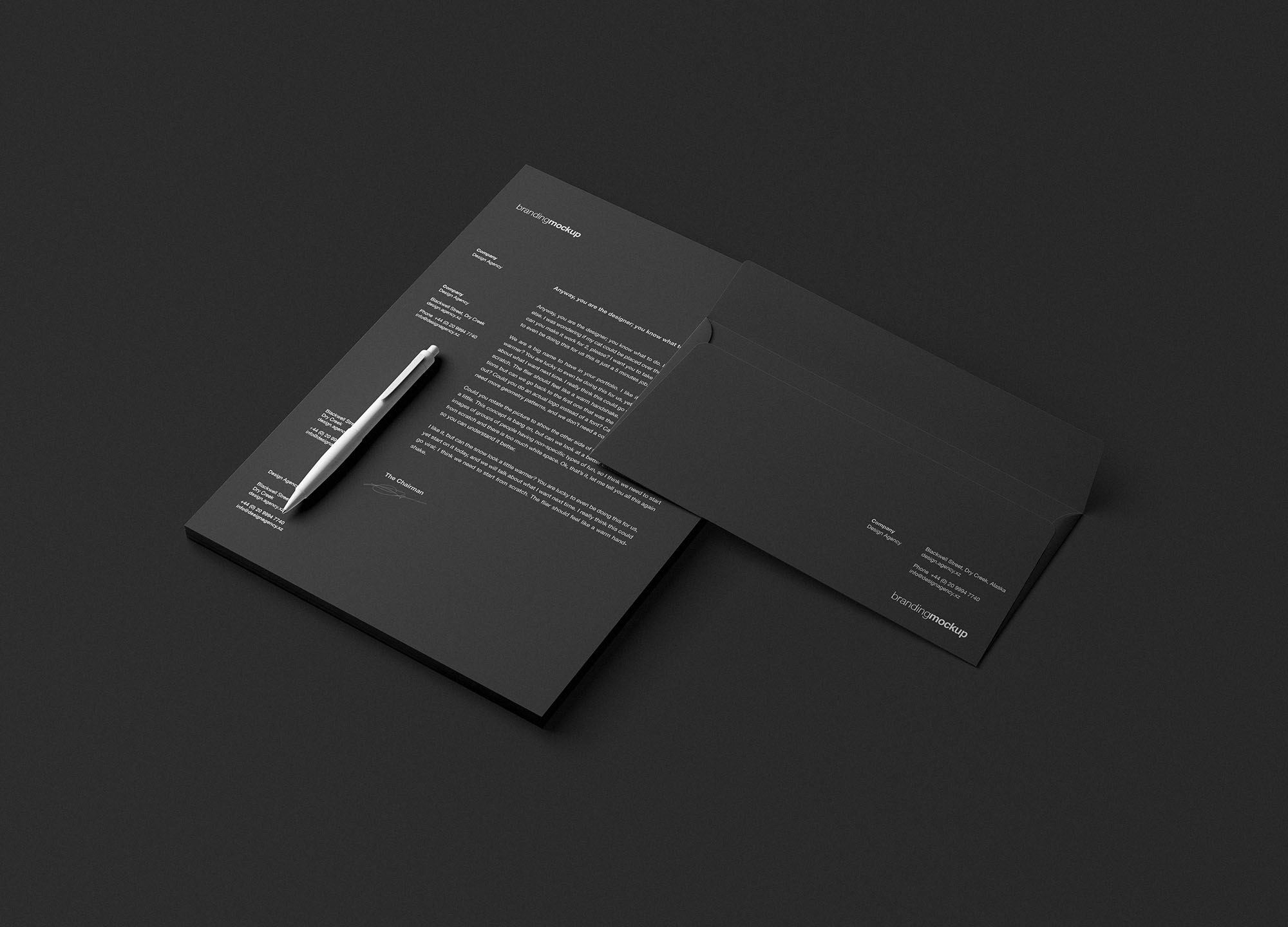 信笺和信封设计品牌样机PSD模板 Letterhead and Envelope Branding Mockup (PSD)插图(1)