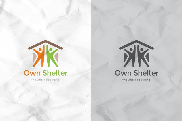 房地产销售租赁品牌Logo标志设计模板 Own Shelter Logo Template插图(2)