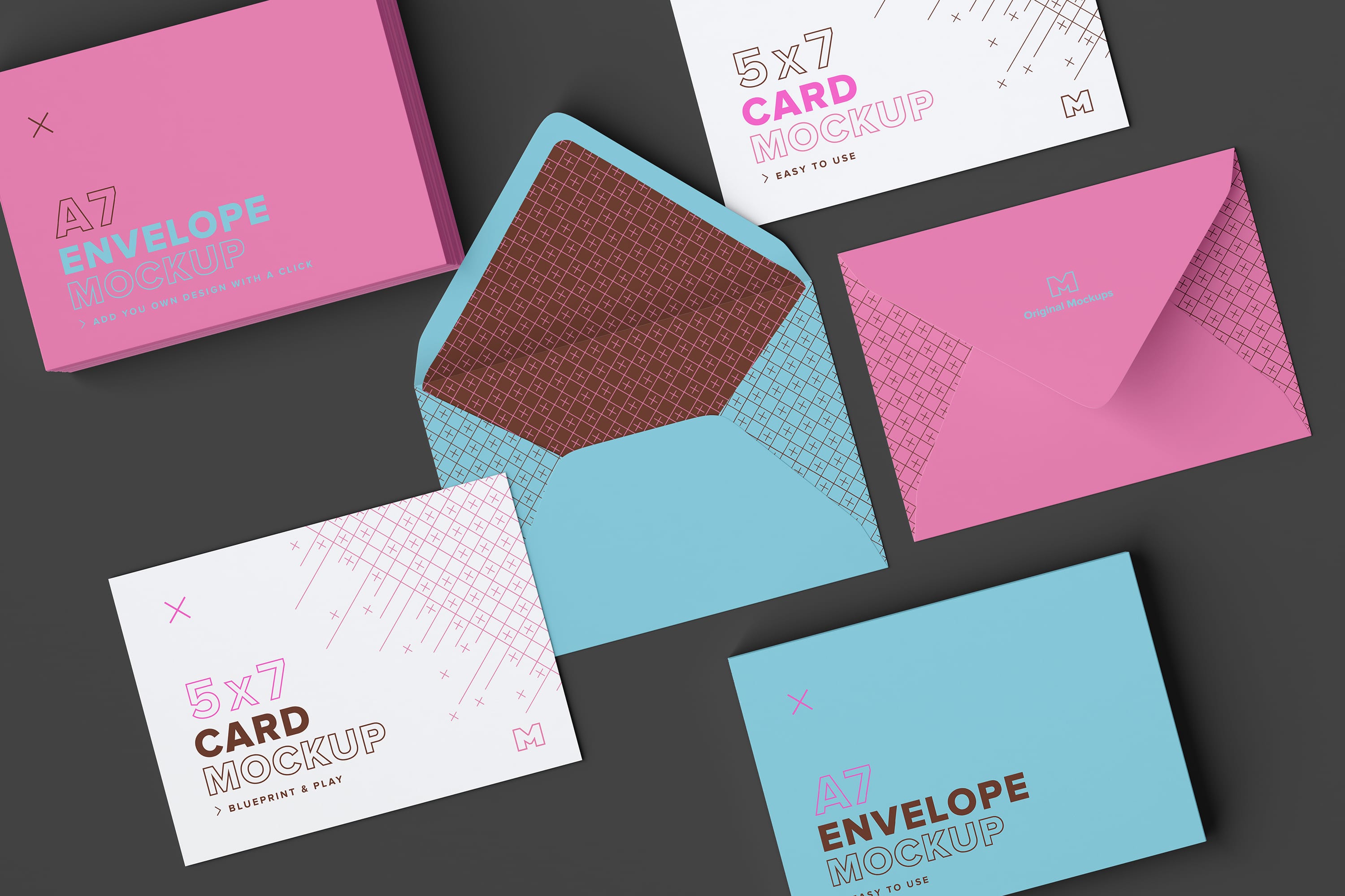 A7尺寸信封设计品牌VI样机模板02 A7 Envelope Stacks Mockup 02插图4