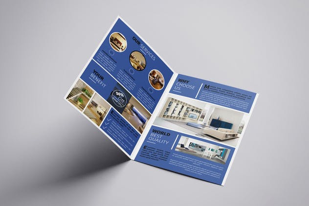 室内装修设计双折页尺寸画册INDD模板 Onyx – Interior Bifold Brochure Template插图(3)