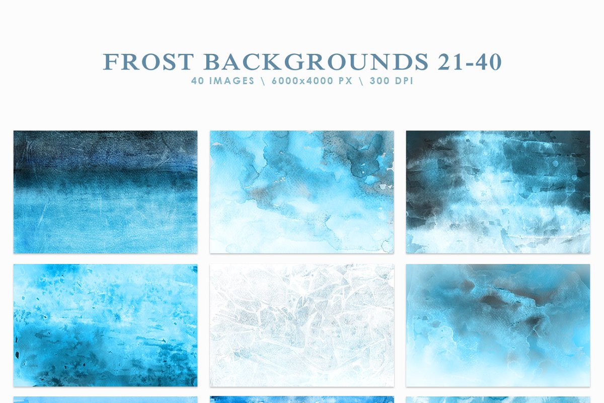 弗罗斯特蓝色冰霜水彩背景插图2