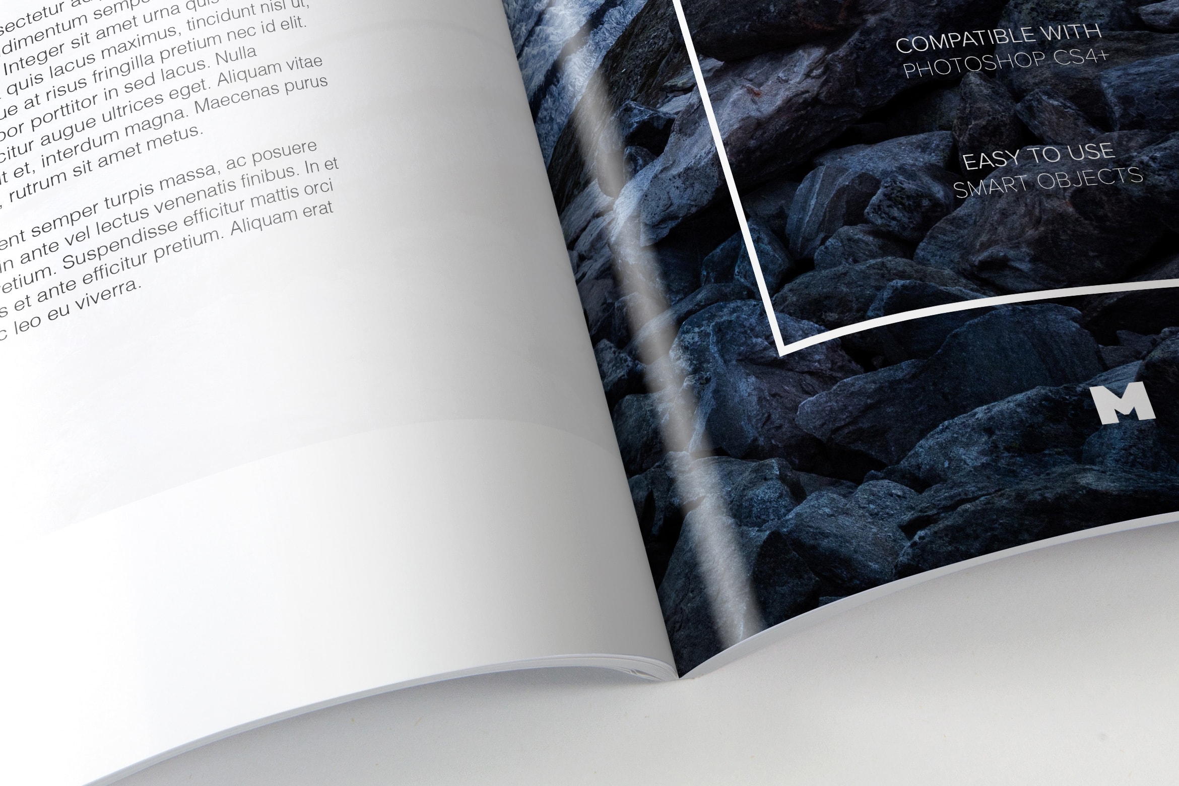 大型杂志内页版式设计印刷效果图样机 Large Magazine Spreads Mockup插图(3)
