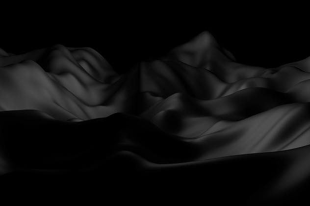 优雅黑色波浪丝绸绸缎背景 Elegant Black Wavy Silk Backgrounds插图4