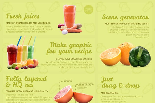 有机果汁品牌场景样机 Organic Juice Maker Scene Generator插图(1)