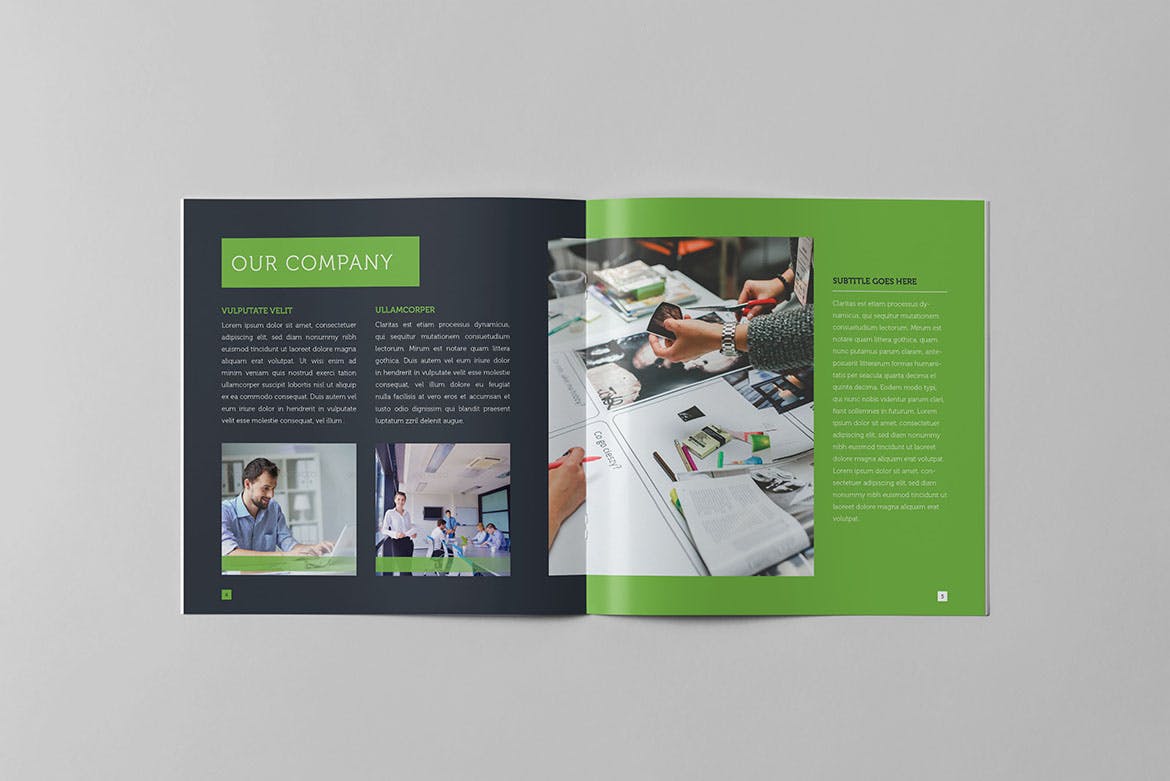 方形公司简介/业务介绍画册排版设计模板 Corporate Business Square Brochure插图(3)