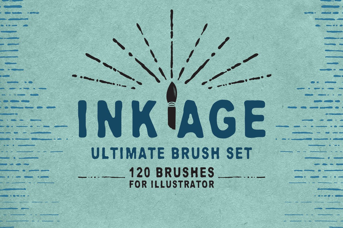 墨水复古插图创作必备AI笔刷 Ink Age Brushes for Adobe Illustrator插图