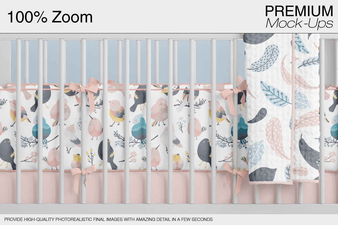 高品质的婴儿床 & 90个相框展示样机下载 Nursery Crib Wall & 90 Frames [psd]插图(20)